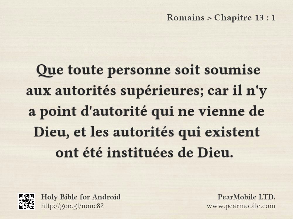 Romains, Chapitre 13:1